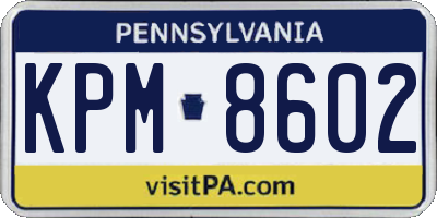 PA license plate KPM8602
