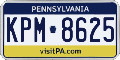 PA license plate KPM8625