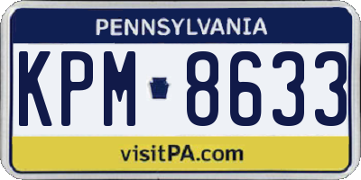 PA license plate KPM8633