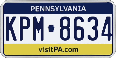 PA license plate KPM8634