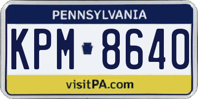 PA license plate KPM8640