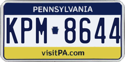 PA license plate KPM8644