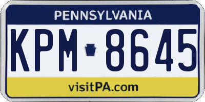 PA license plate KPM8645