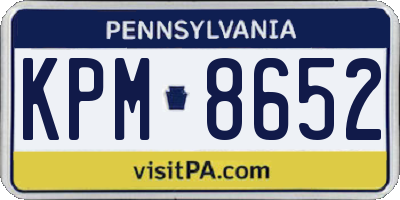 PA license plate KPM8652