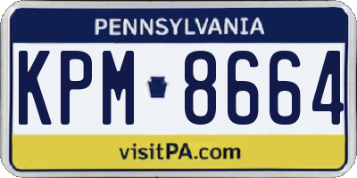 PA license plate KPM8664