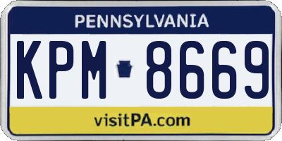 PA license plate KPM8669
