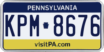 PA license plate KPM8676