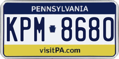 PA license plate KPM8680