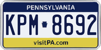 PA license plate KPM8692