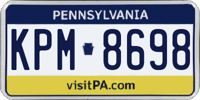 PA license plate KPM8698