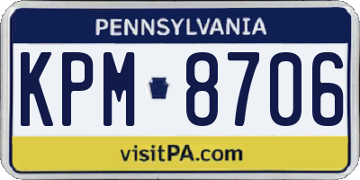PA license plate KPM8706