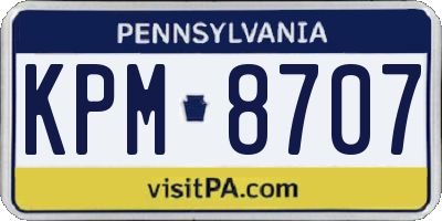 PA license plate KPM8707