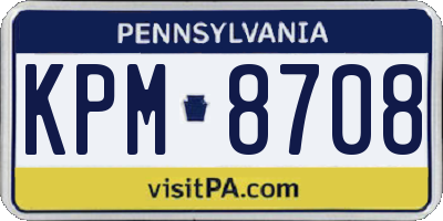 PA license plate KPM8708