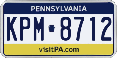 PA license plate KPM8712