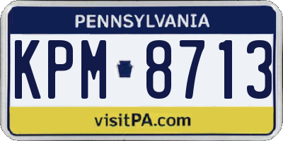 PA license plate KPM8713