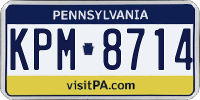 PA license plate KPM8714