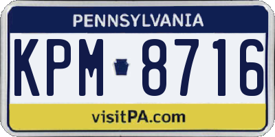 PA license plate KPM8716