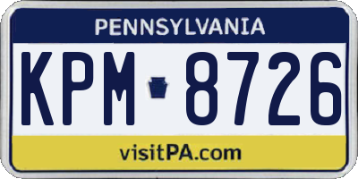 PA license plate KPM8726