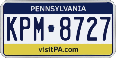 PA license plate KPM8727