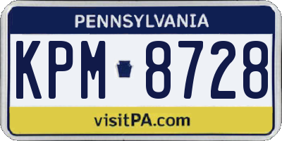 PA license plate KPM8728