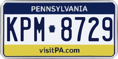 PA license plate KPM8729
