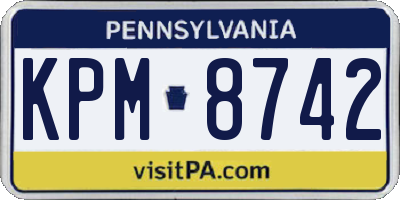 PA license plate KPM8742