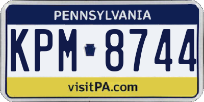 PA license plate KPM8744