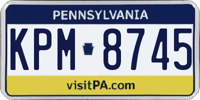 PA license plate KPM8745