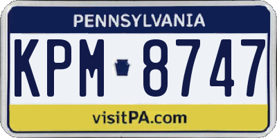 PA license plate KPM8747