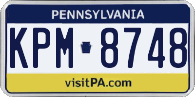 PA license plate KPM8748