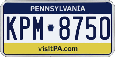 PA license plate KPM8750