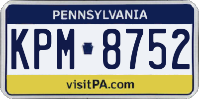 PA license plate KPM8752