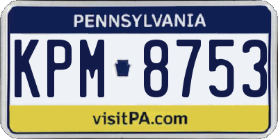 PA license plate KPM8753
