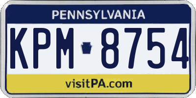 PA license plate KPM8754