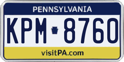 PA license plate KPM8760
