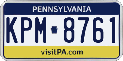 PA license plate KPM8761
