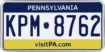 PA license plate KPM8762