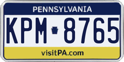 PA license plate KPM8765