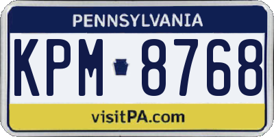 PA license plate KPM8768