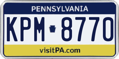 PA license plate KPM8770