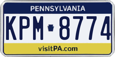 PA license plate KPM8774