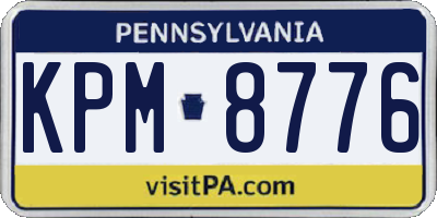 PA license plate KPM8776