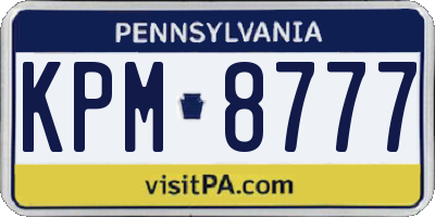 PA license plate KPM8777