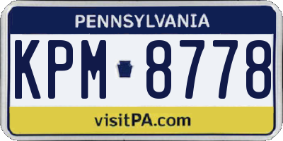 PA license plate KPM8778