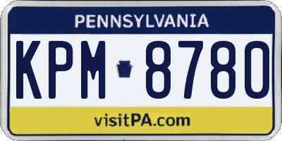 PA license plate KPM8780