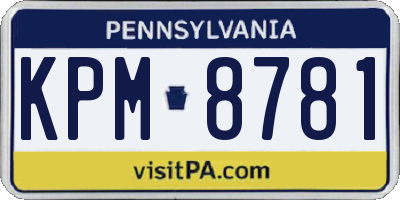 PA license plate KPM8781