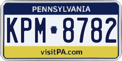 PA license plate KPM8782