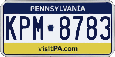 PA license plate KPM8783