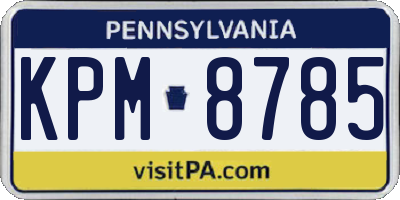 PA license plate KPM8785