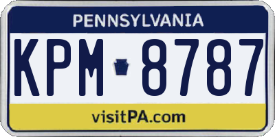 PA license plate KPM8787